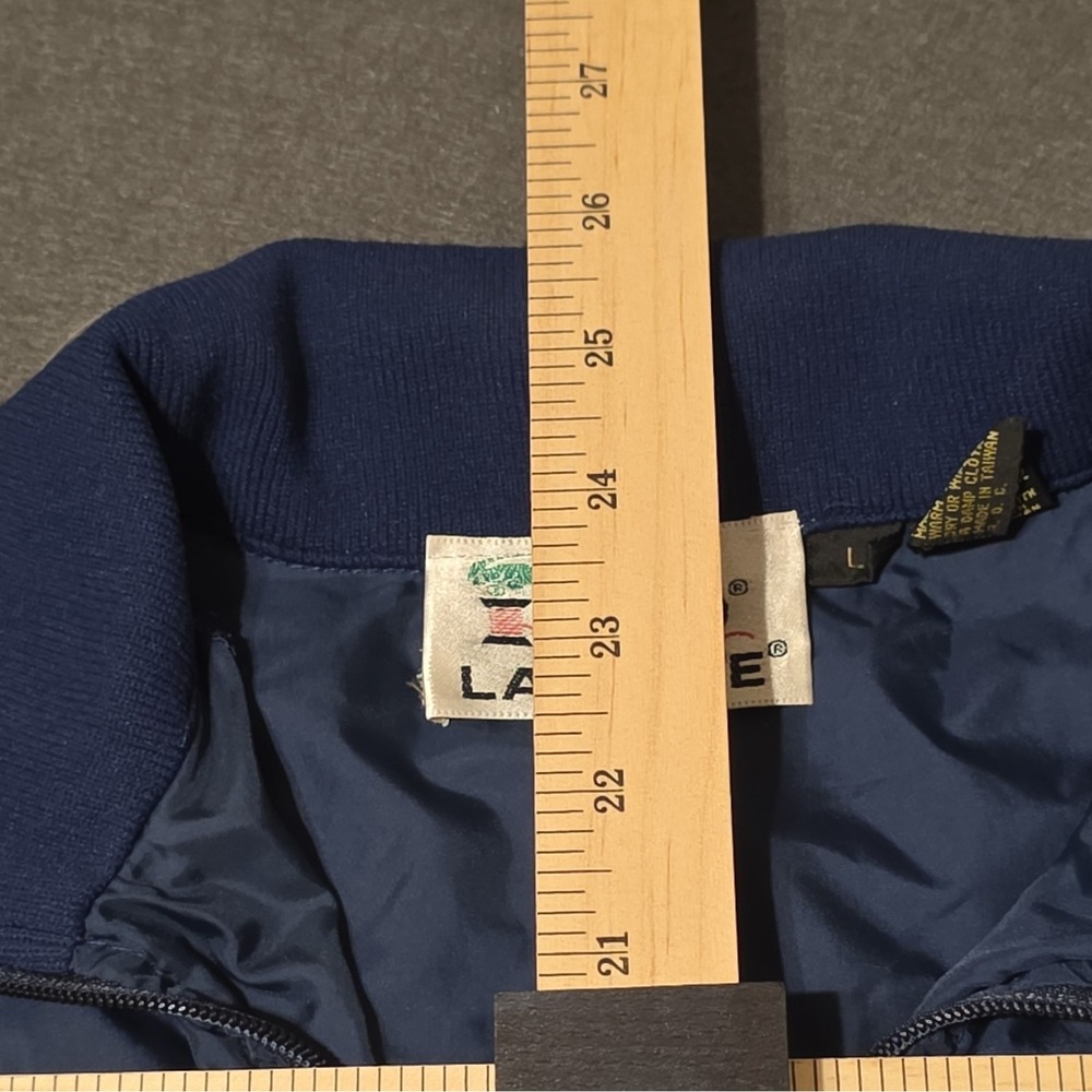 Izod Lacoste Blue Bomber Jacket Men's Size L Full Zip Stand-Up Collar Logo - Picture 3 of 16